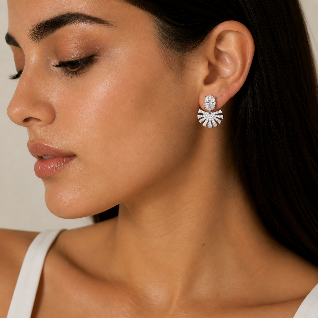 Imperio Grid Stud Earrings