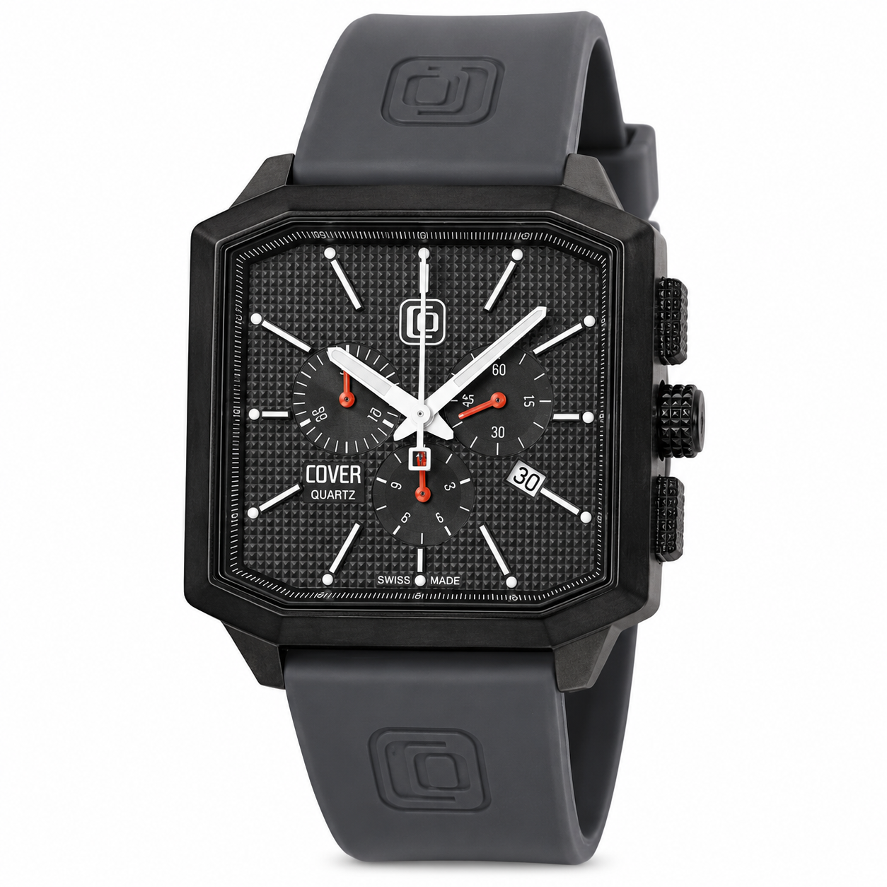 Cover TREND Quartino Co152.07 Rubber Strap Gray Men's Watch, Black : Clothing, Shoes & Jewelry