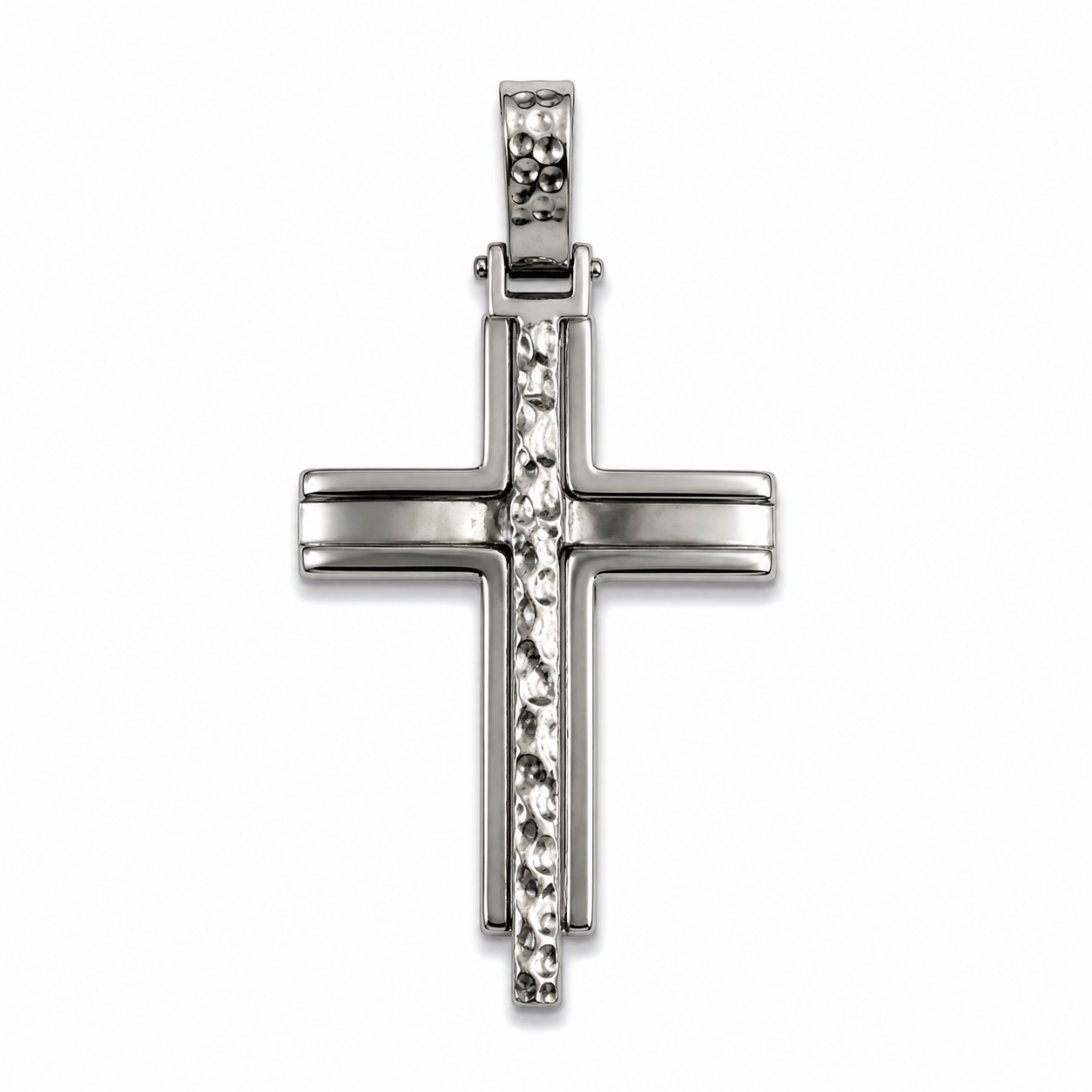 Forged Texture Cross Pendant