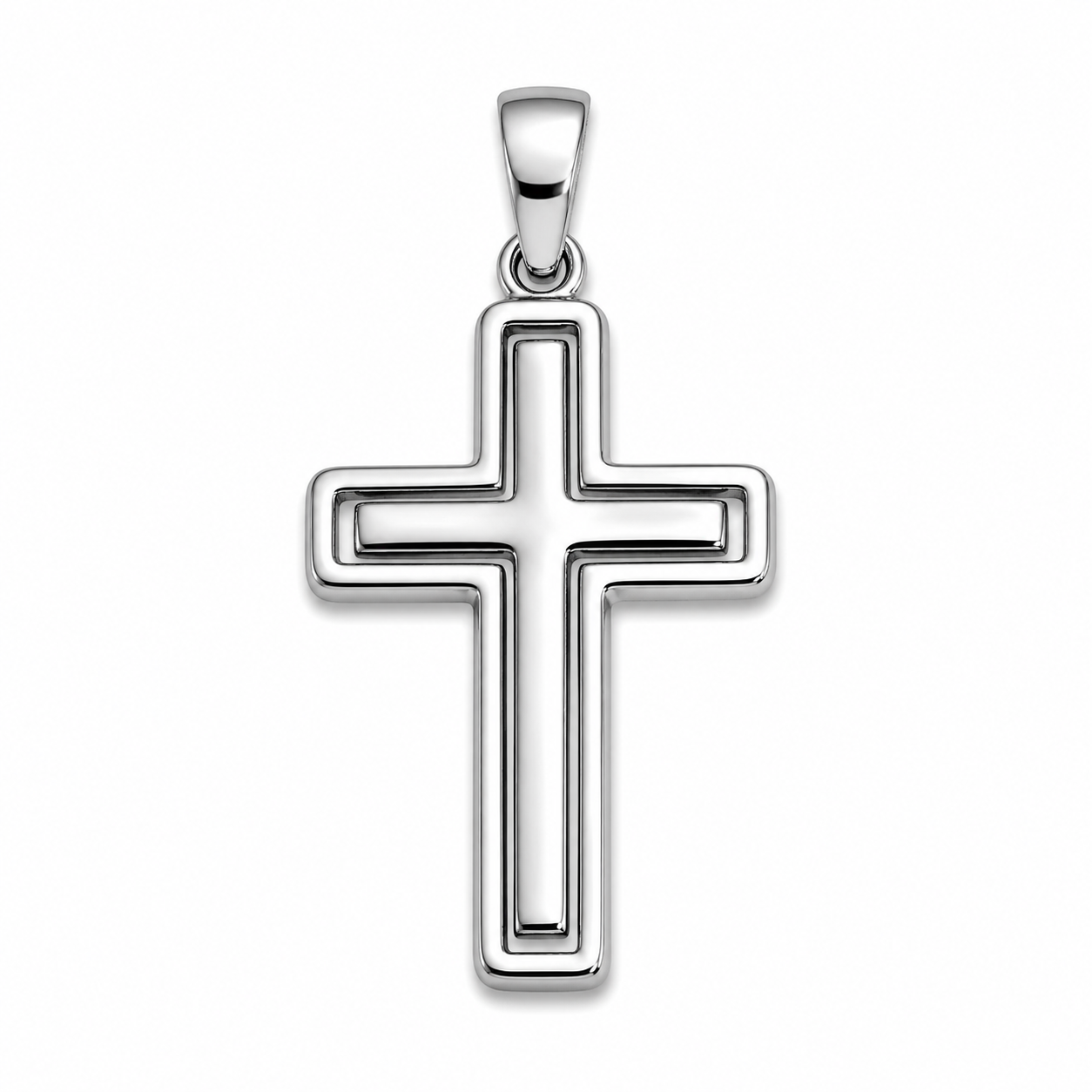 Minimal Edge Cross Pendant