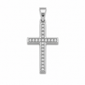 Linear Iced Cross Pendant