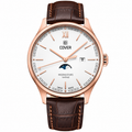 COVER Chapman Moon&Stars White, Leather Brown, Rose Gold Watch