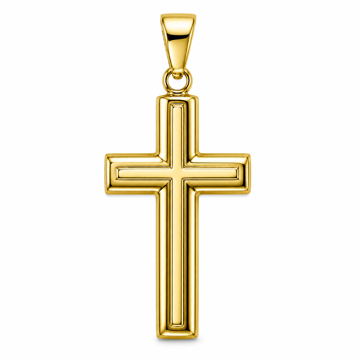 Golden Line Cross Pendant