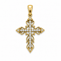 Regal Diamond Crest Cross Pendant