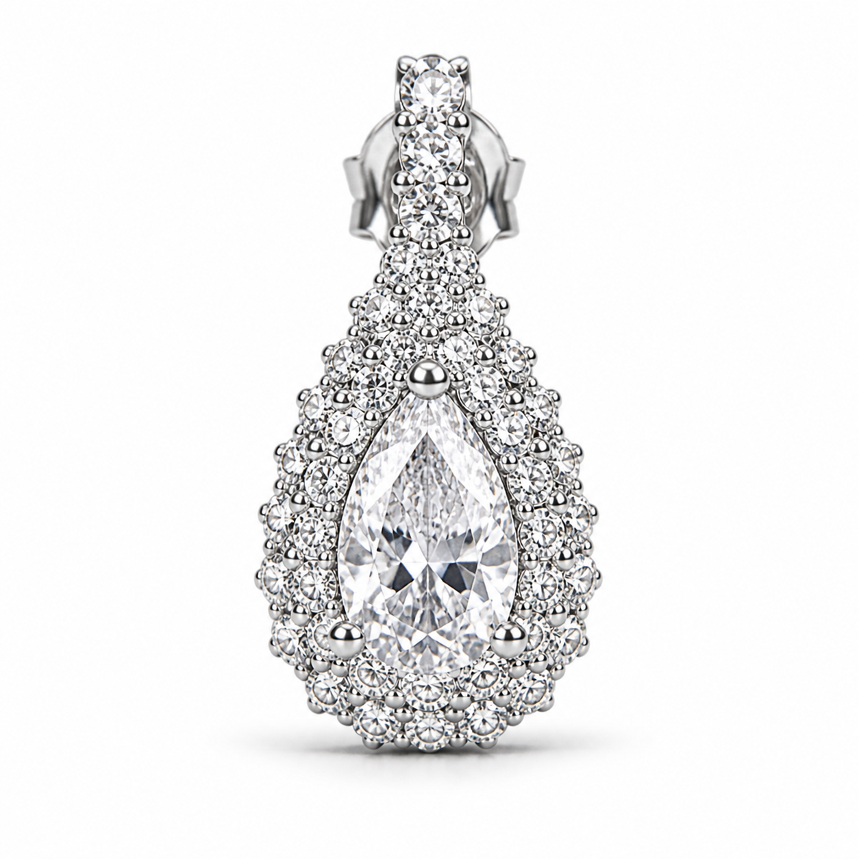 Lunara Halo Drop Earrings
