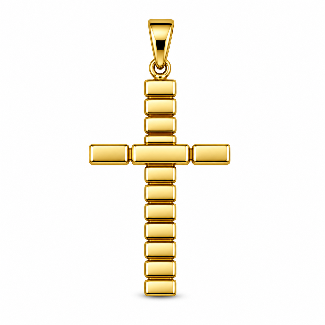 Structured Link Cross Pendant