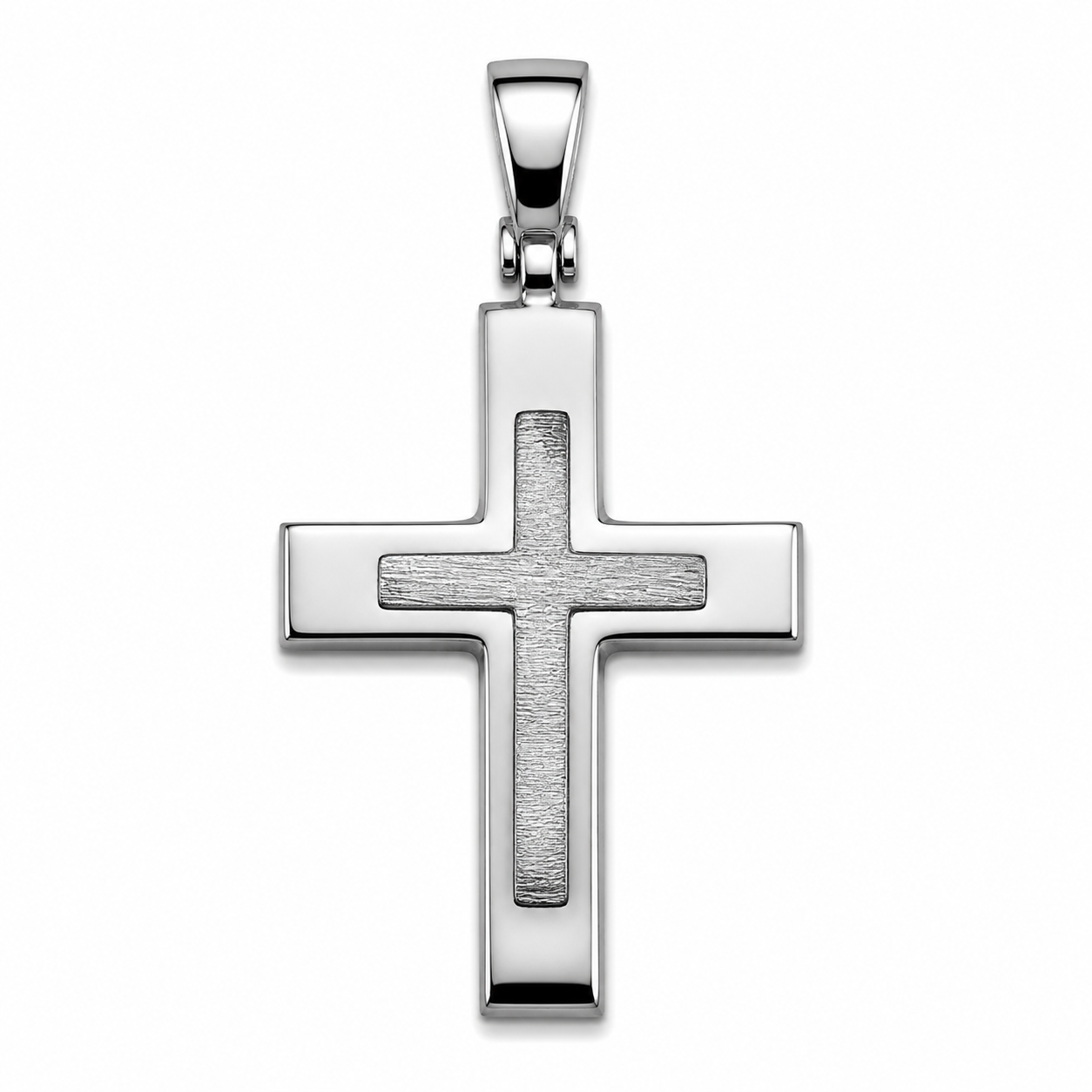 Brushed Core Cross Pendant