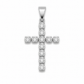 Round Cut Iced Cross Pendant