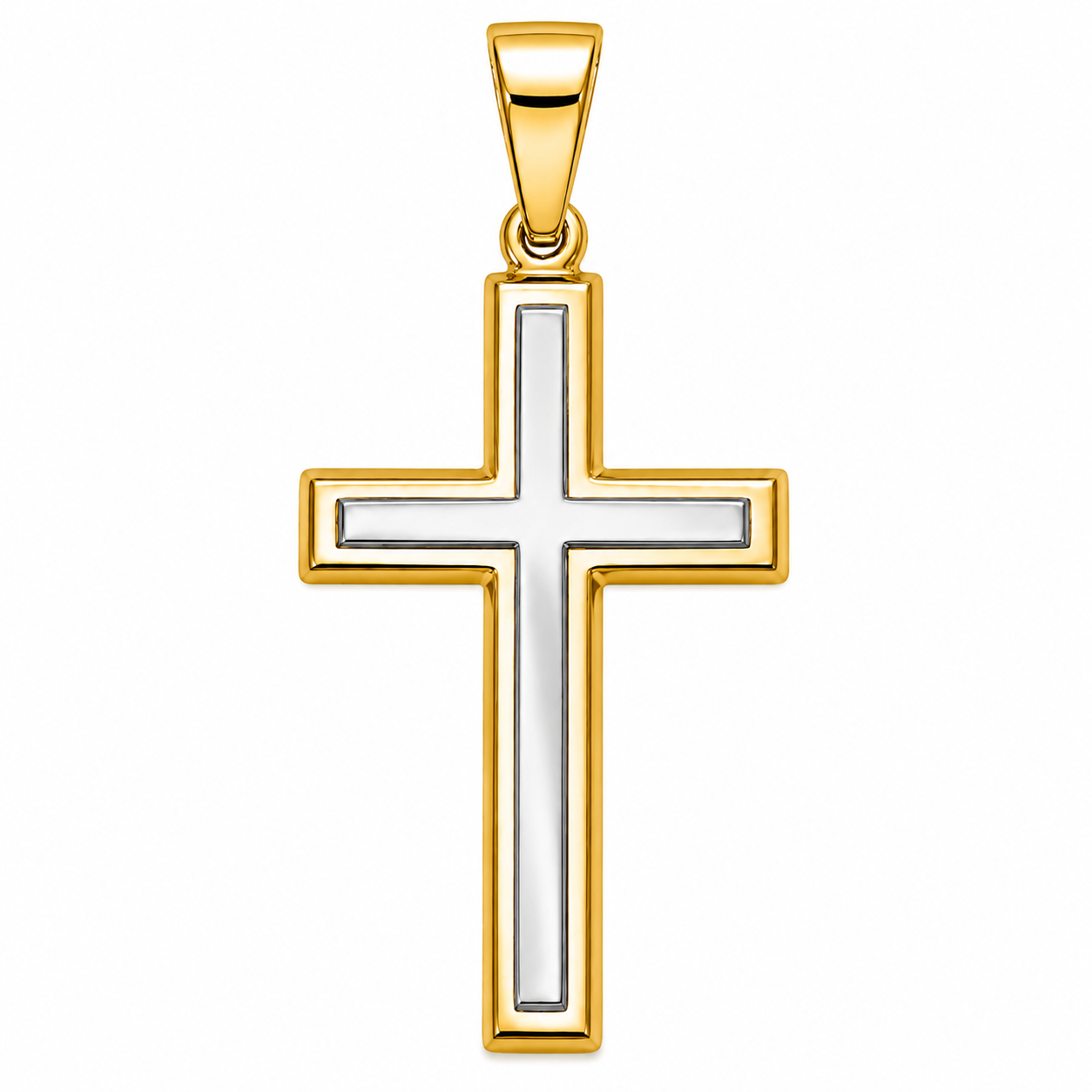 Gold Frame Cross Pendant