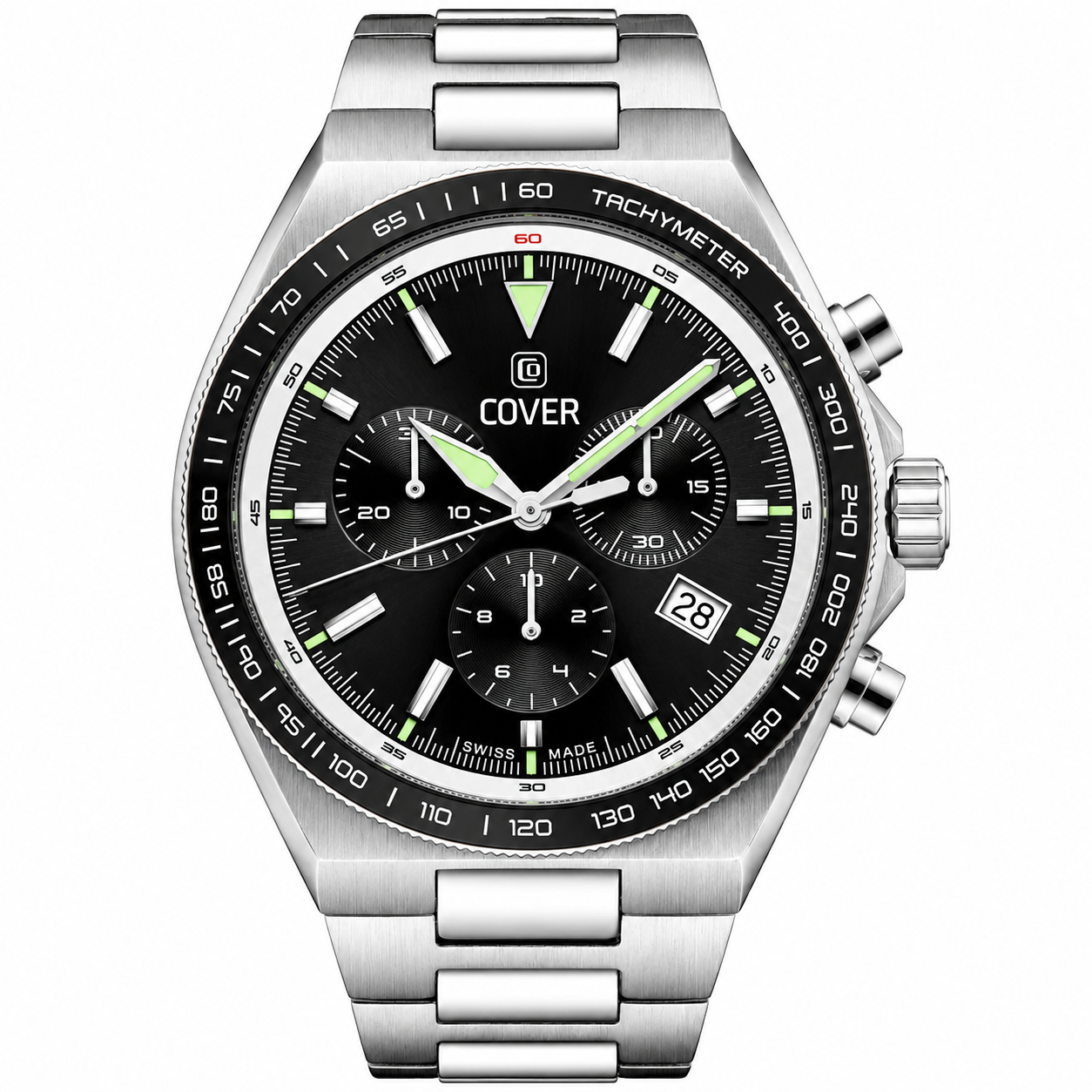 COVER Iconosteel Chrono Watch Black, Silver Color