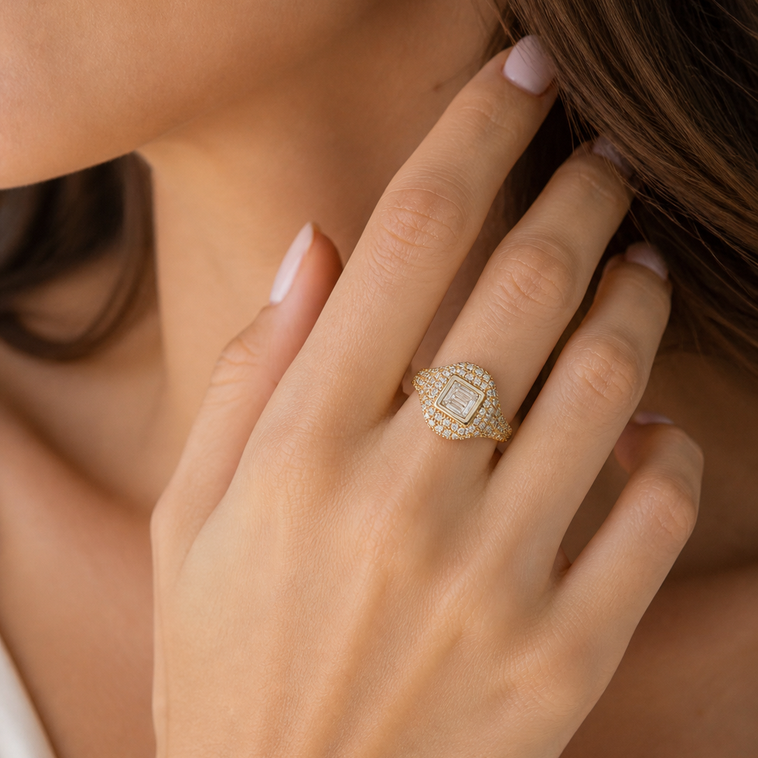 Imperium Diamond Signet Ring