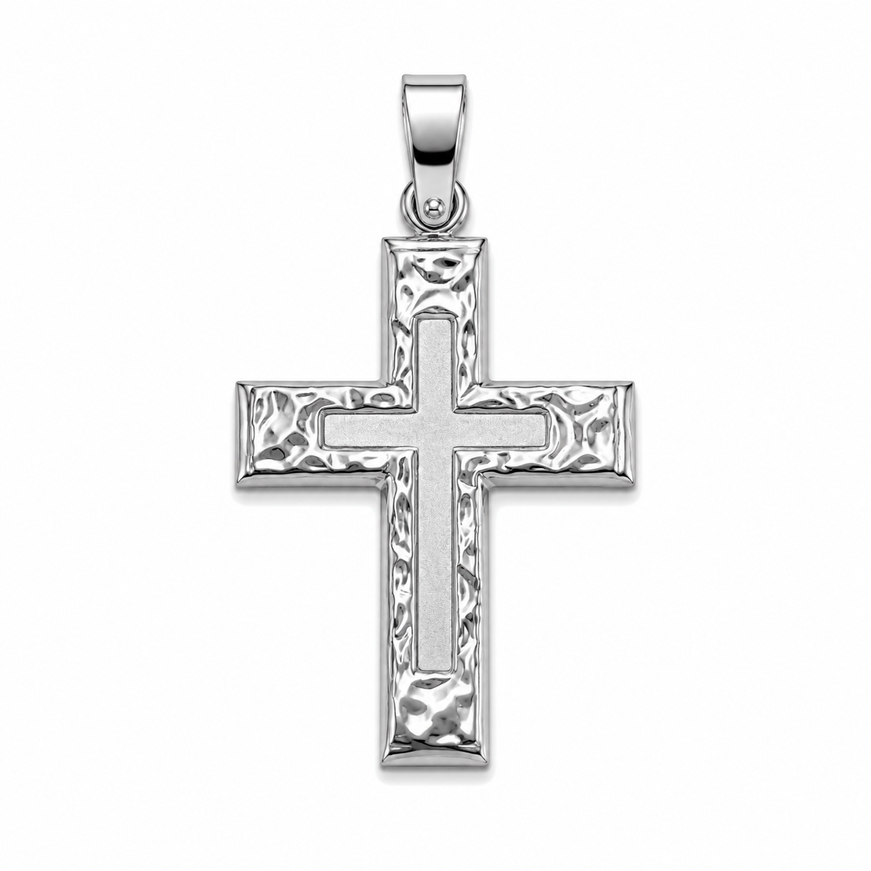 Hammered Core Cross Pendant