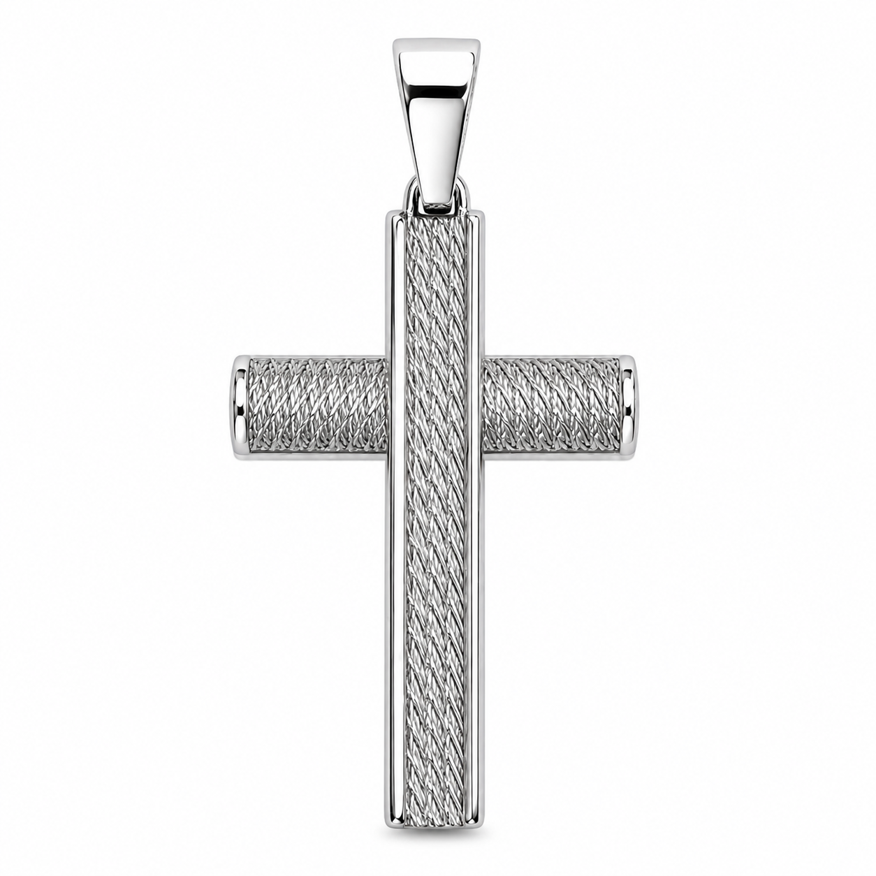 Woven Texture Cross Pendant