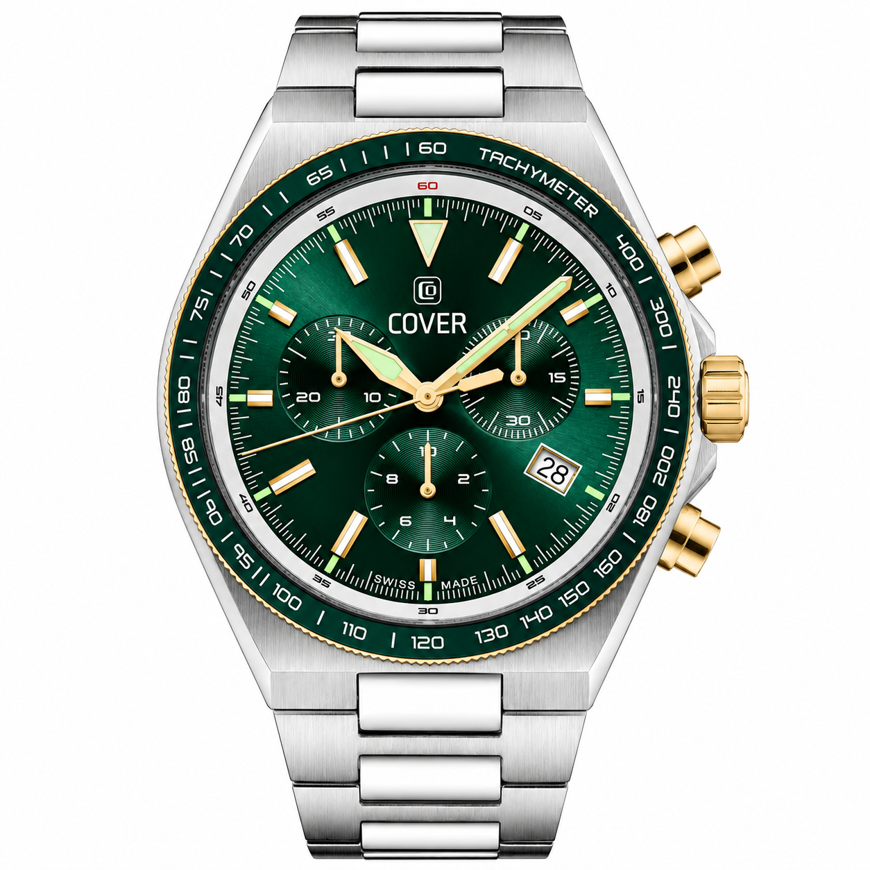 COVER Iconosteel Chrono Watch Green, Bicolor