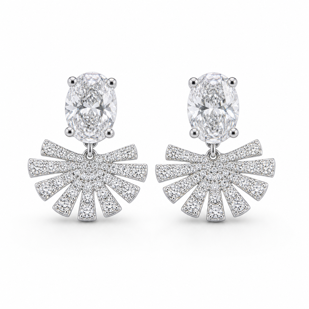 Imperio Grid Stud Earrings