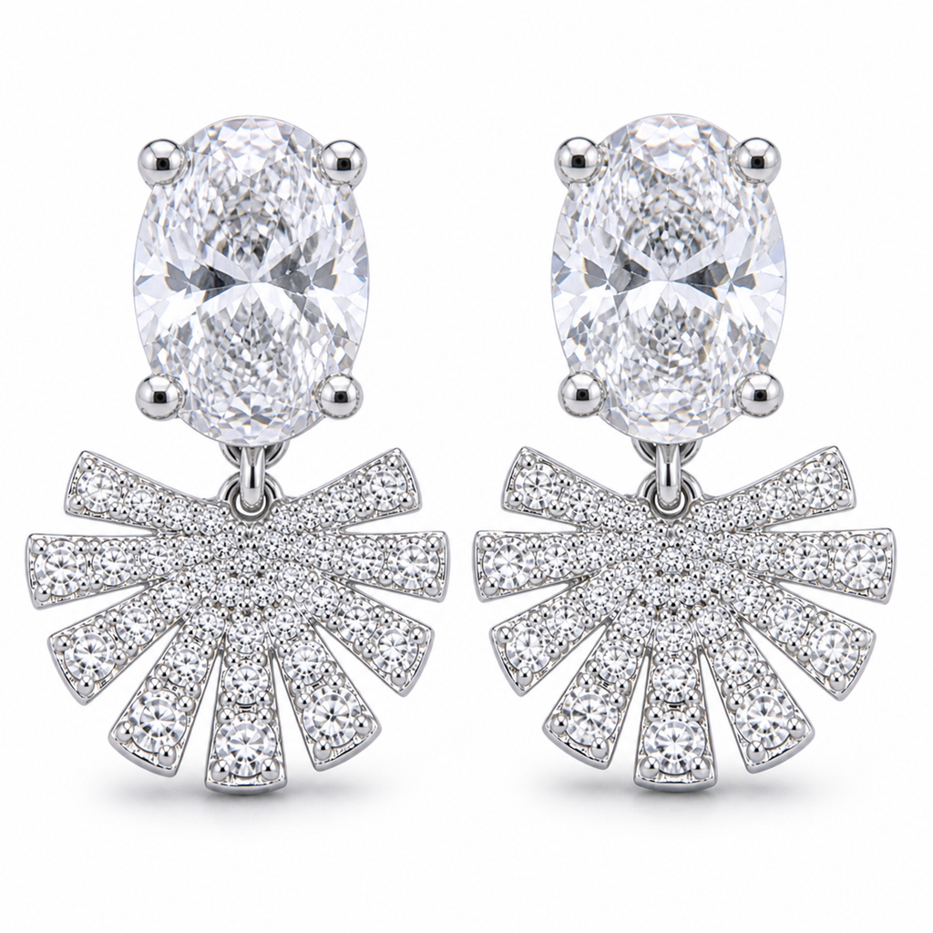 Imperio Grid Stud Earrings
