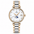 COVER Fly Me To The Moon Ladies Moon Phase White Dial Two Tone Yellow Gold Stainless Steel Bracelet CO196.02 | Exquisite-Luxury.com