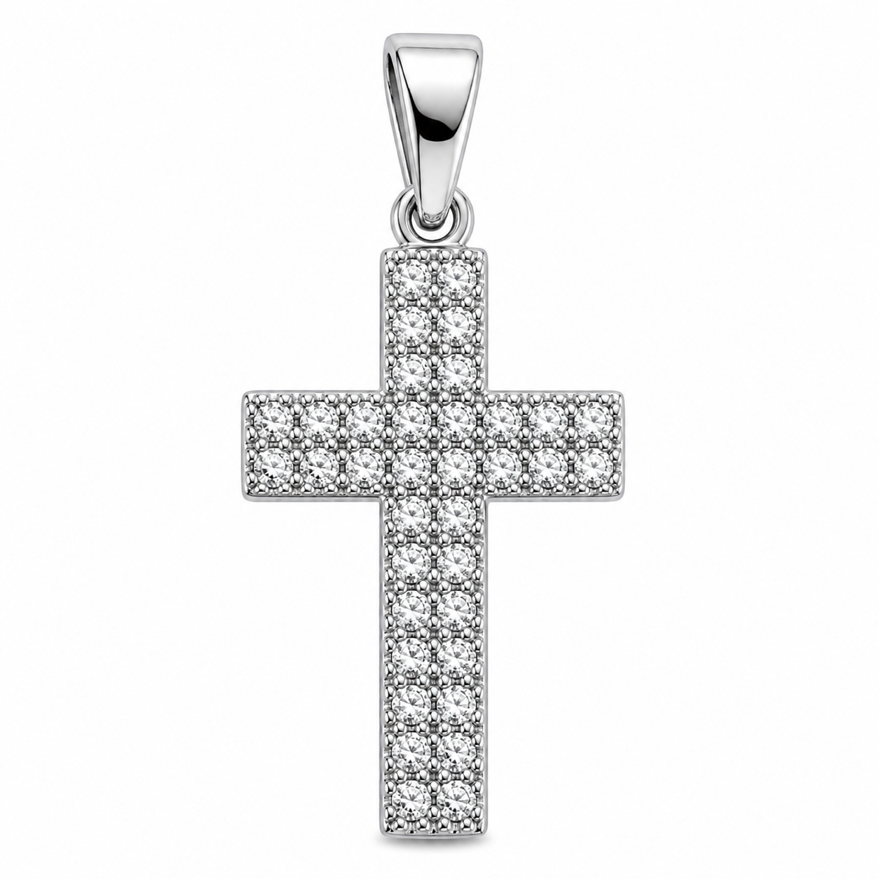 Iced Classic Cross Pendant